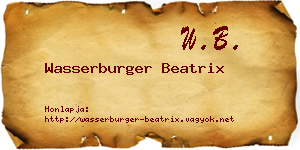Wasserburger Beatrix névjegykártya